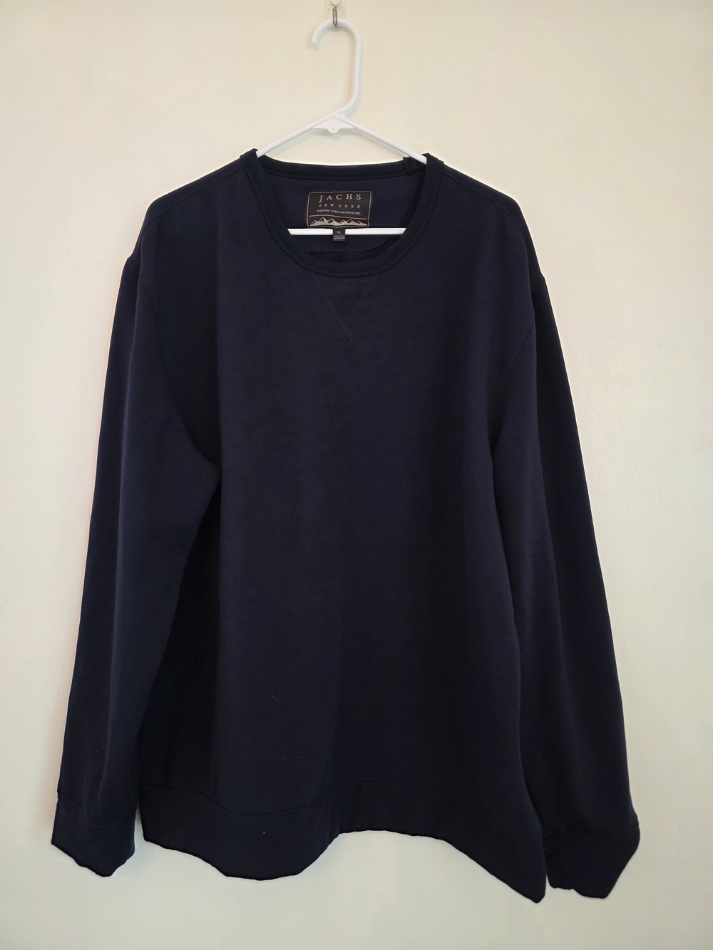 JACHS New York Men's Solid Black Knit Crew Neck Pullover Sweater XL